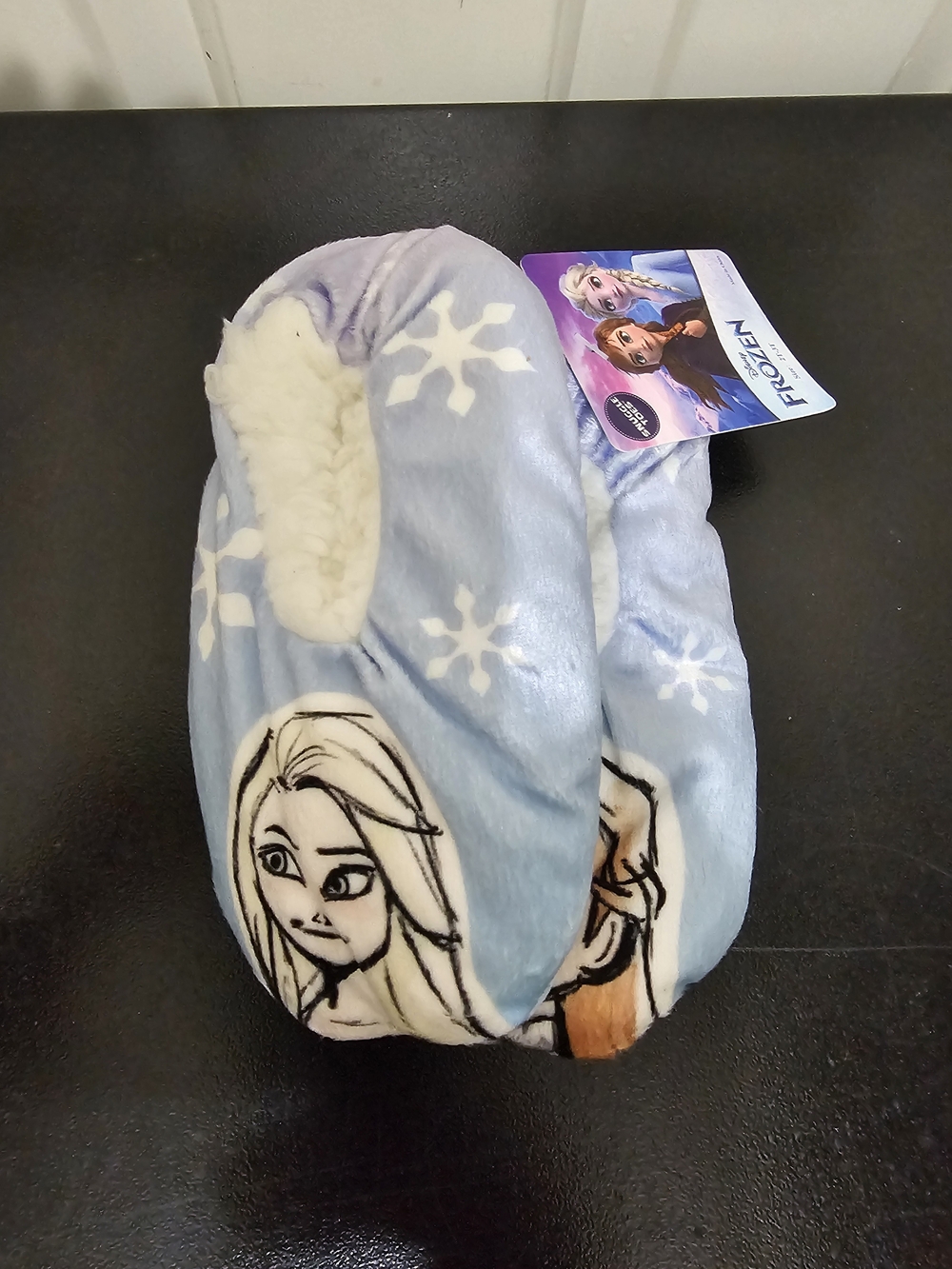 Kids Light Blue "Frozen" Plush Slippers with Snowflake Design